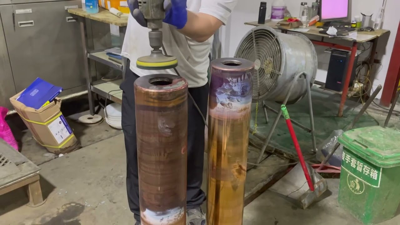 Visit to a gravure cylinder-making factory in China